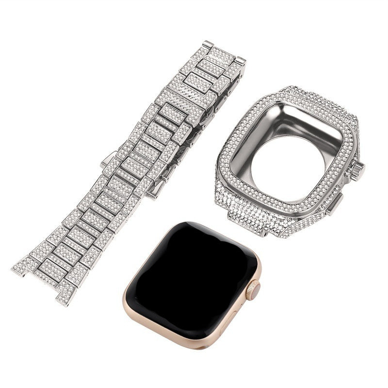 Smart Watch Inlaid Full Diamond Metal Strap for Apple