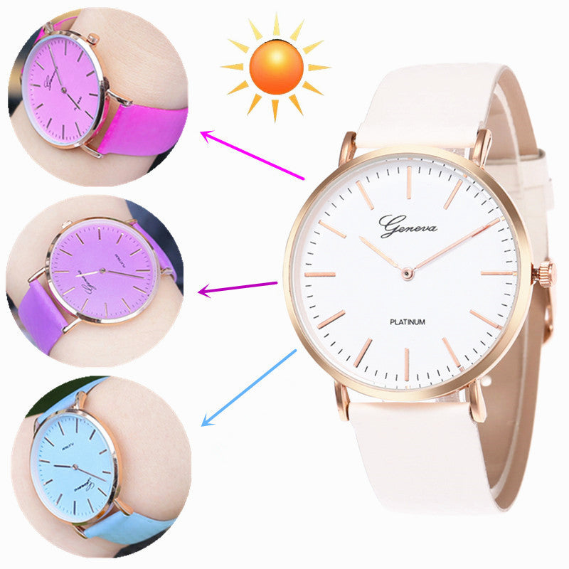 Simple Scale Temperature-sensitive Color-changing Watch for Fun