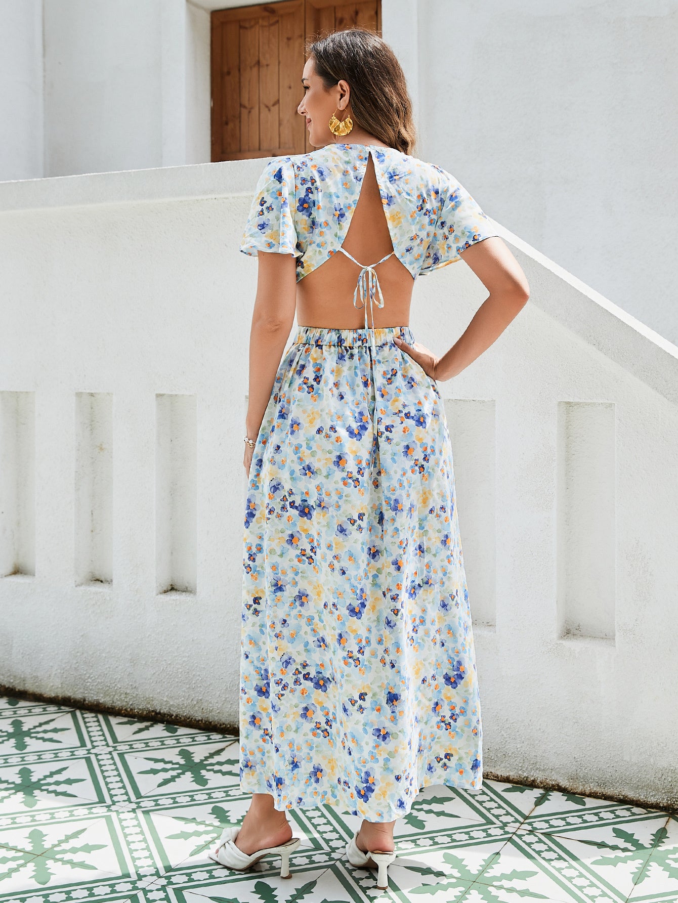 Women's Floral Print Maxi Dress - Elegant Vacation Style