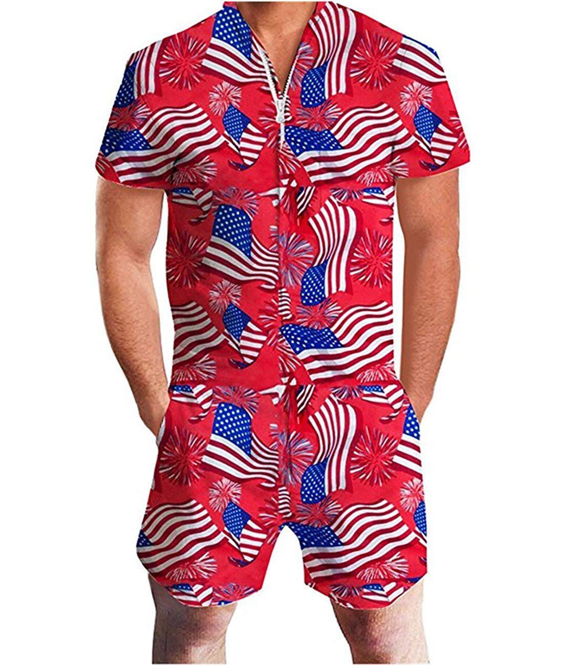 European And American Men's Summer Short-Sleeved Suit Set