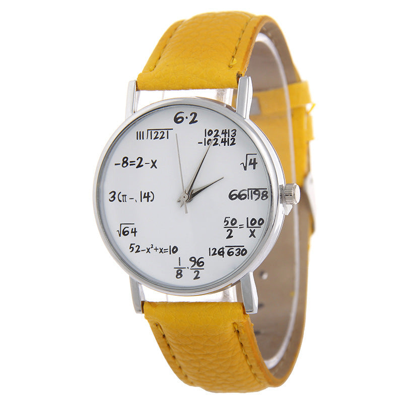 Stylish Equation Watch With Multiple Color Options