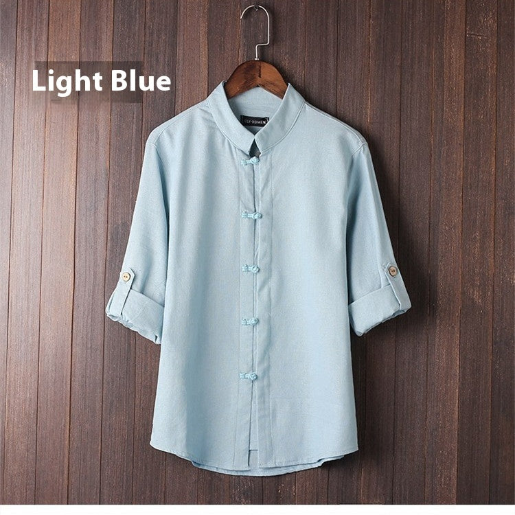 Men's Linen Vintage Plus Size Shirt for All-Day Comfort