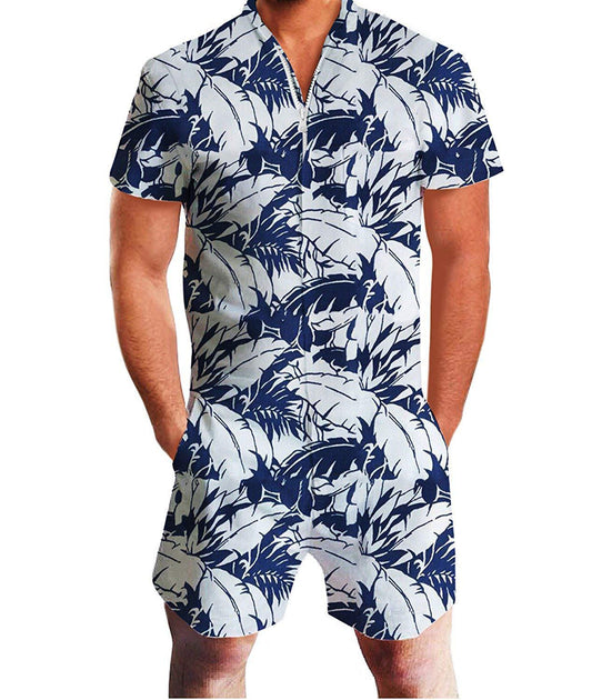 European And American Men's Summer Short-Sleeved Suit Set