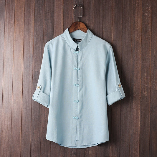 Men's Linen Vintage Plus Size Shirt for All-Day Comfort