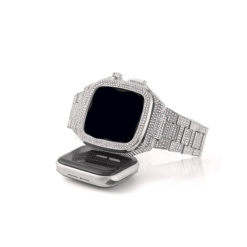 Smart Watch Inlaid Full Diamond Metal Strap for Apple