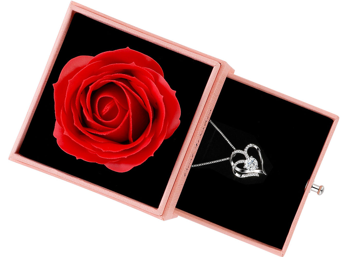 Necklace With Rose Gift Box, High-quality Delicate Jewelry Box