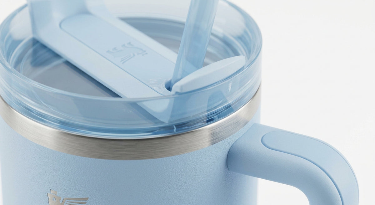 Stanley Quencher tumbler in light blue seafoam