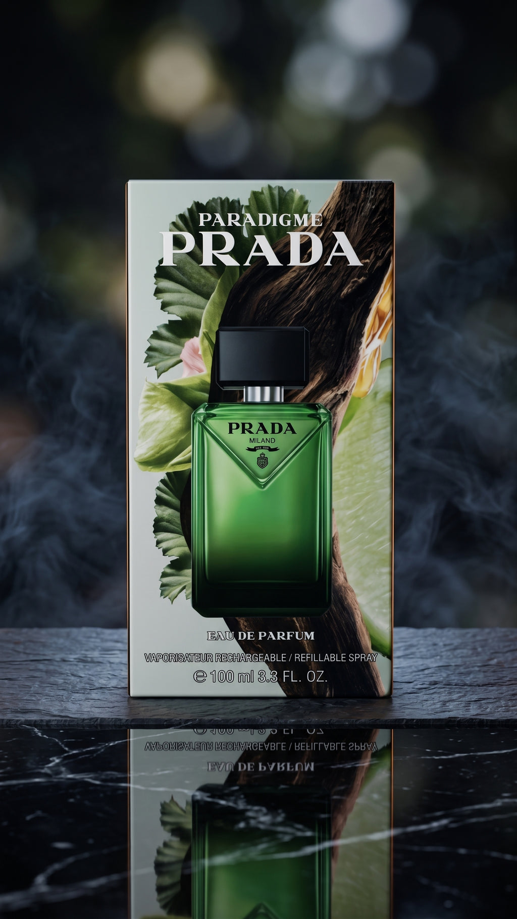 Prada Paradigme retail box with bottle