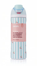 Owala FreeSip 24oz Water Bottle, Peanuts Snoopy Cherry Stripe edition, hero shot