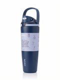 Owala FreeSip Tumbler with travel-grip handle in Navy Blue, hero shot