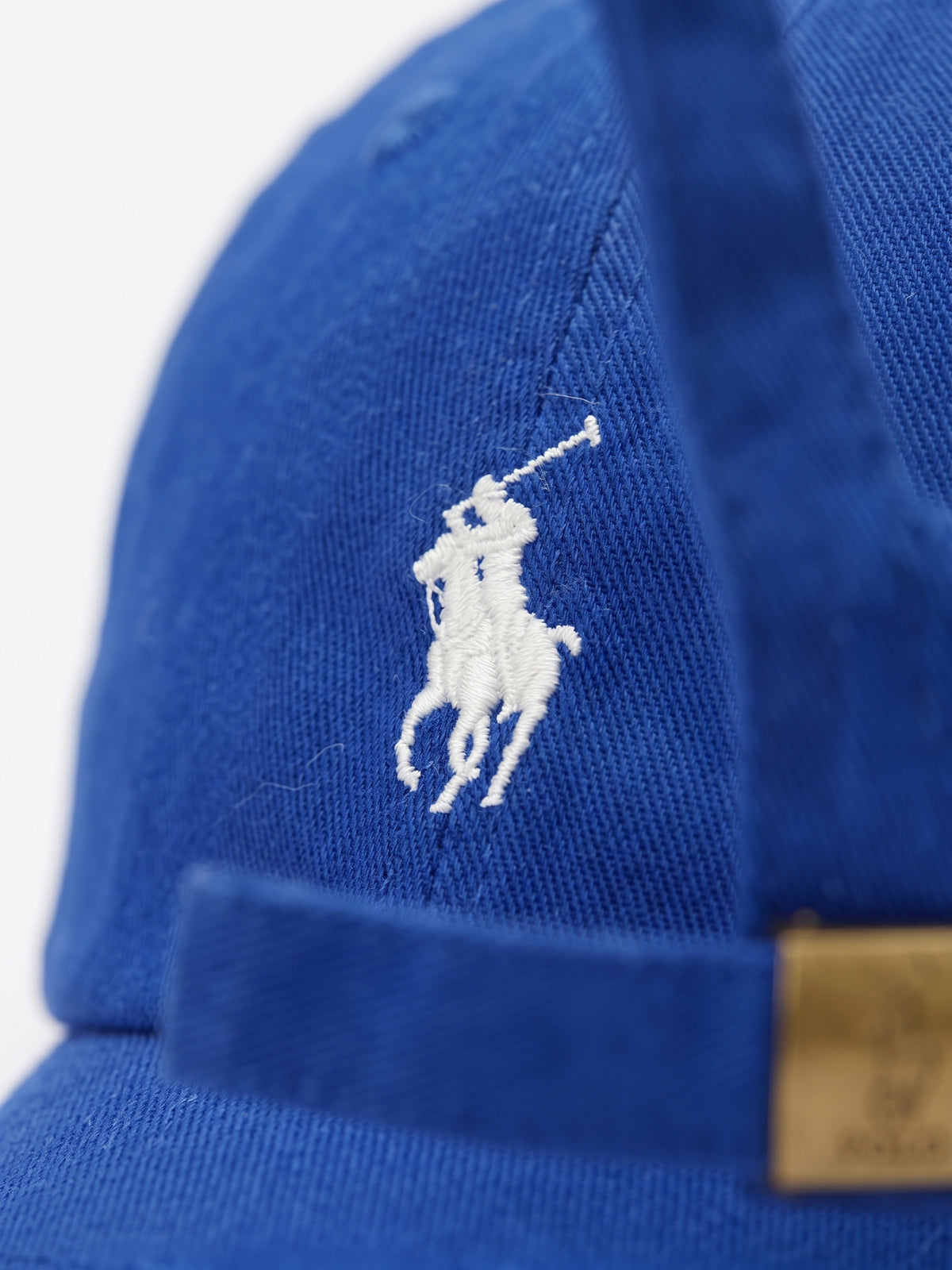Polo Ralph Lauren Royal Blue Baseball Cap, angled close-up view