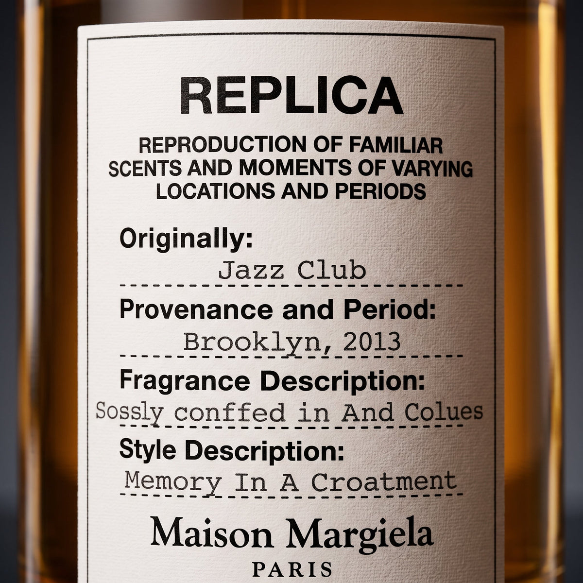 Maison Margiela Jazz Club bottle close-up