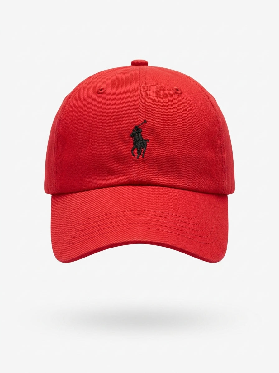 Polo Ralph Lauren Classic Cotton Baseball Cap in Red, front view