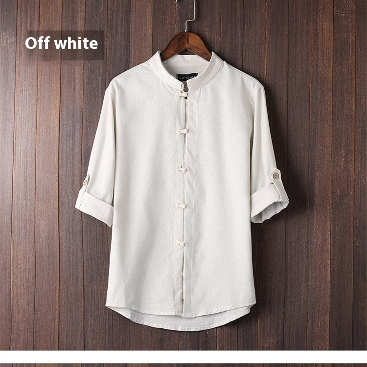 Men's Linen Vintage Plus Size Shirt for All-Day Comfort