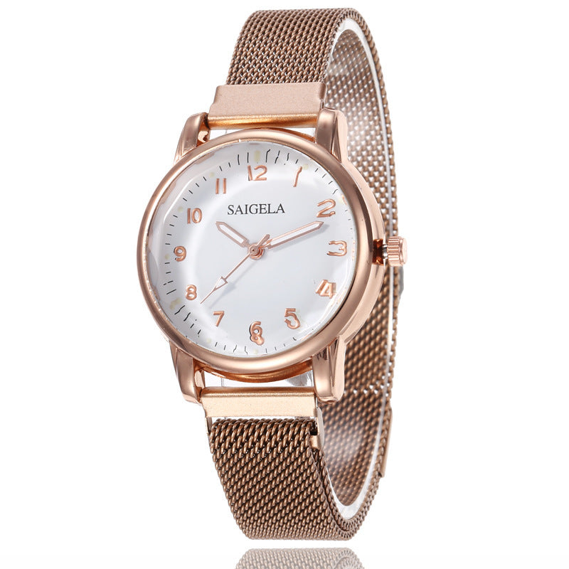 Milan Mesh Strap Magnetic Buckle Digital Women's Watch