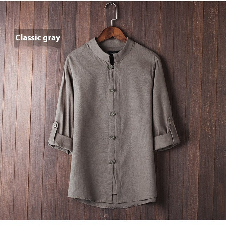 Men's Linen Vintage Plus Size Shirt for All-Day Comfort