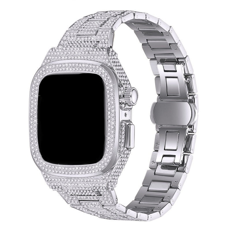 Smart Watch Inlaid Full Diamond Metal Strap for Apple